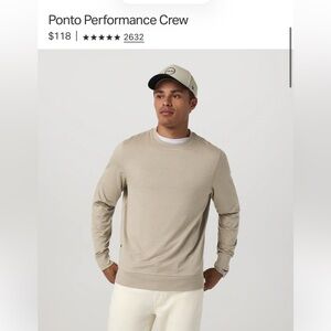 Vuori Ponto Performance Crewneck in truffle heathered